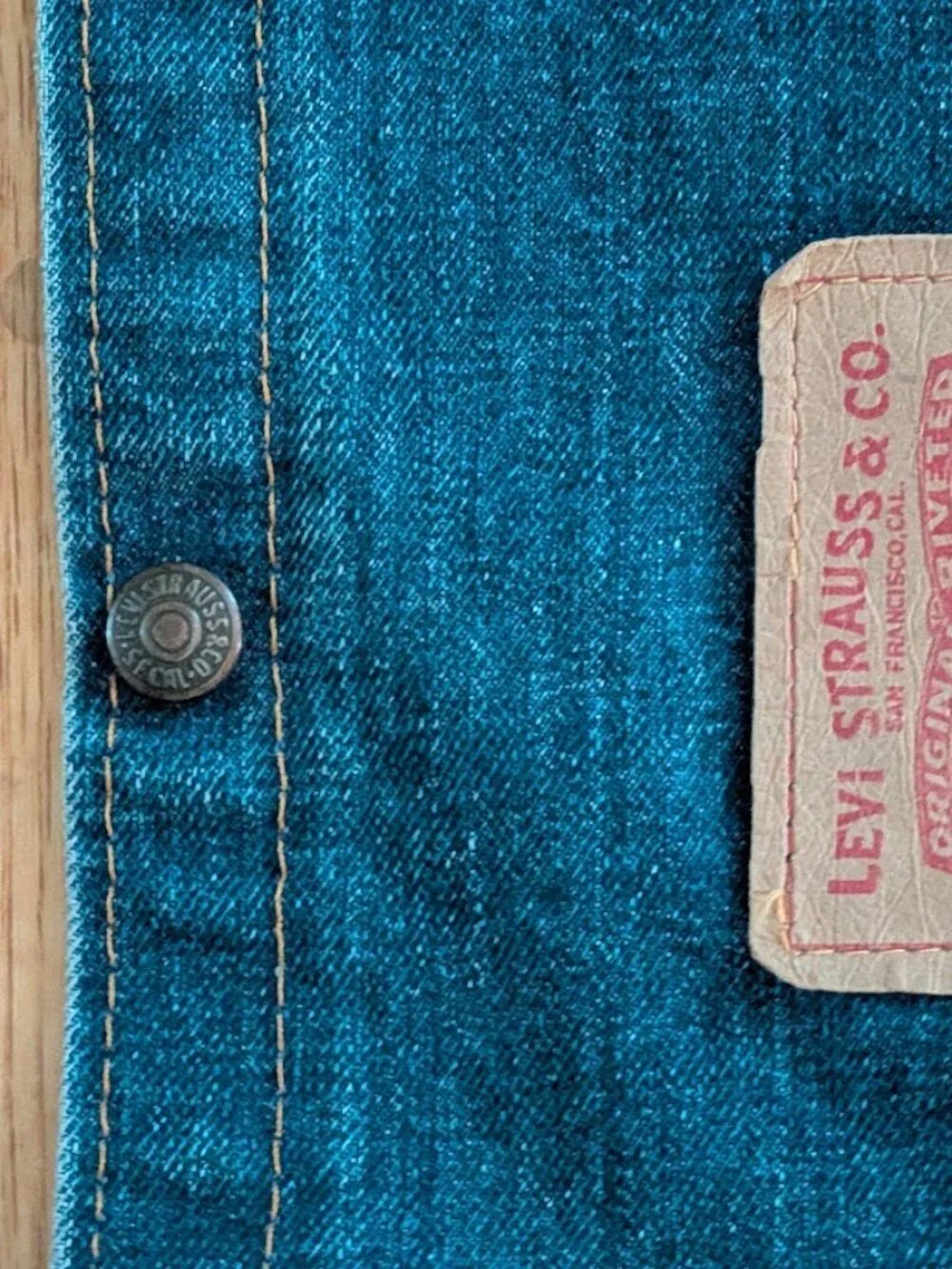 Vintage Levis Big E denim bag 1970s